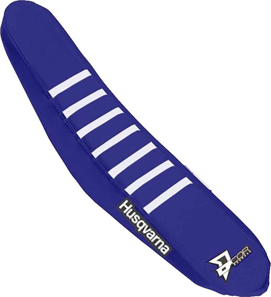 Seat Cover Navy Blue/White W/Ribs