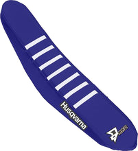 Load image into Gallery viewer, Seat Cover Navy Blue/White W/Ribs