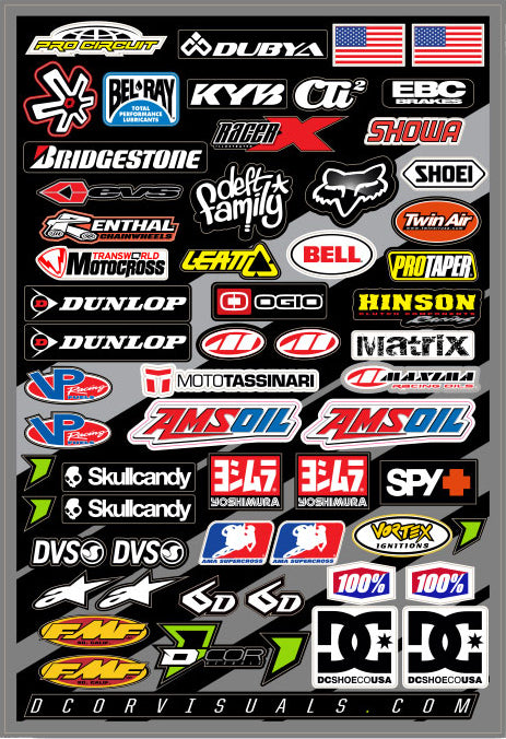 Misc Logos Decal Sheet 12"X18"