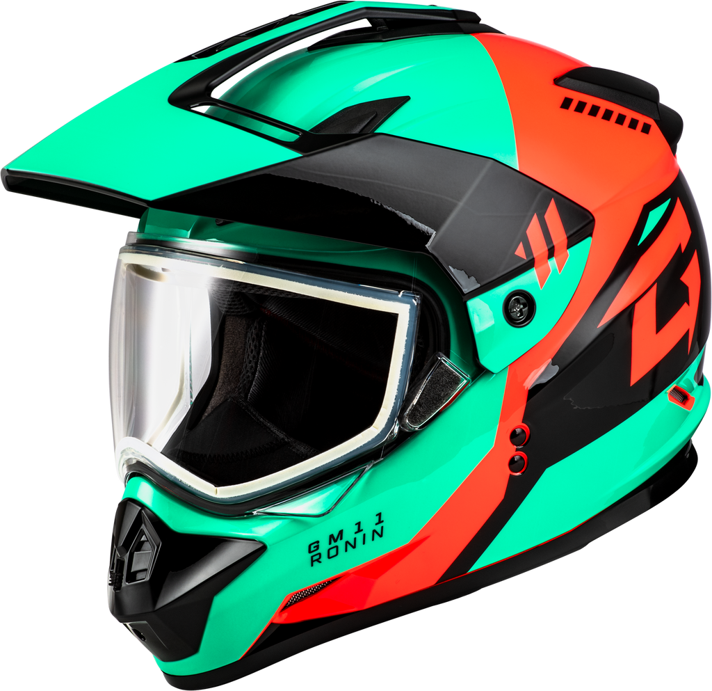 Gm 11s Ronin Snow Helmet Black/Aqua/Coral Md