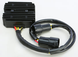 RICKS electrical regulator and rectifier for motorcycle or vehicle, shown with wiring connections and metal mounting brackets.