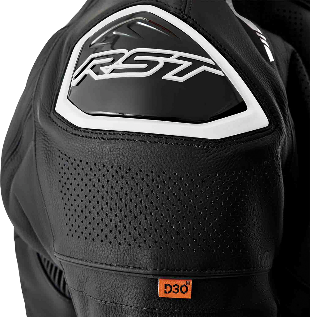 S1 D3o Leather Jacket Blk/Whi Lg