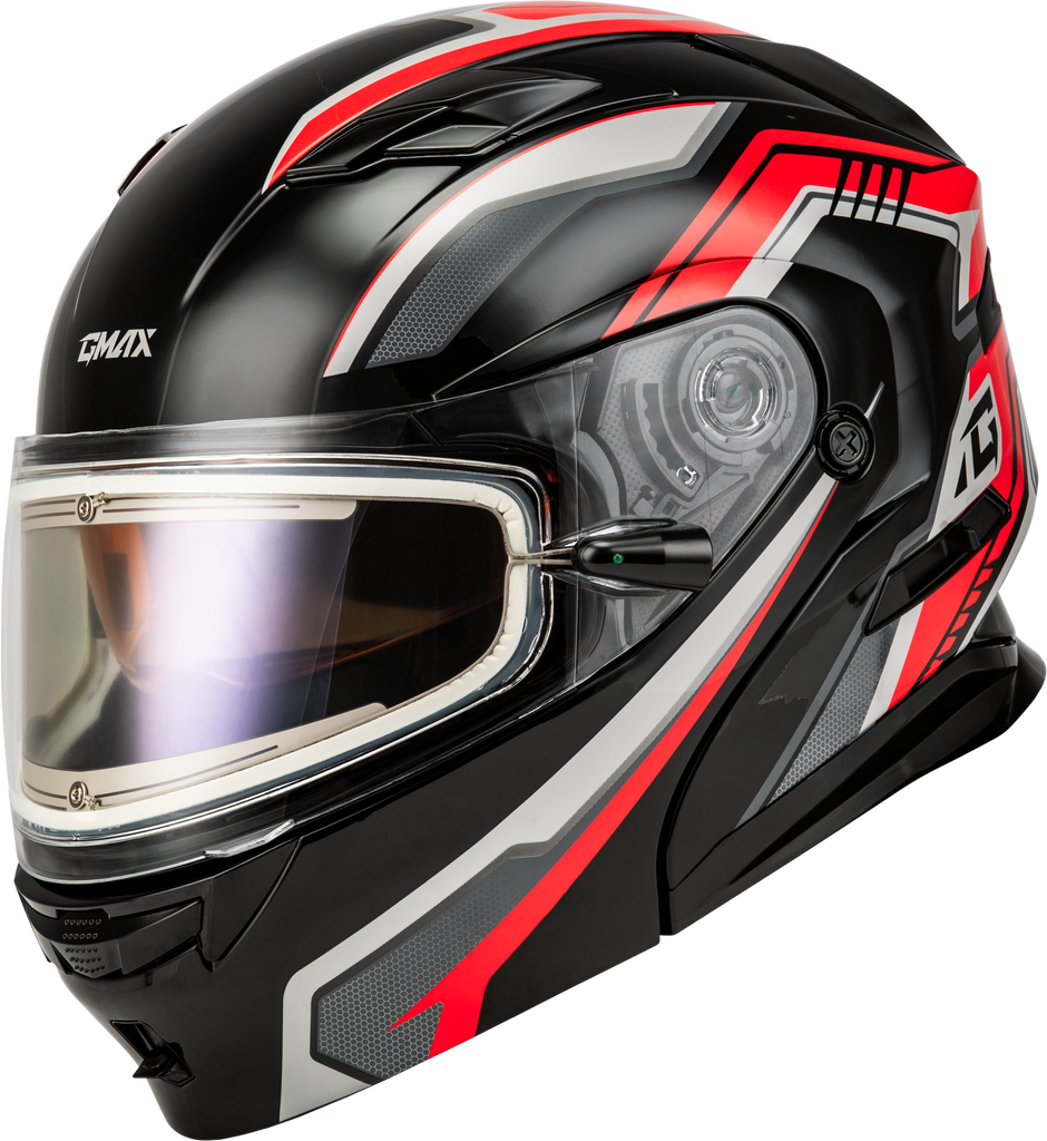 Md 01s Transistor Snow Helmet W Electric Shield Black/Red Xl