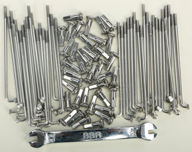 BBR rear 12-inch HD spoke set for motorcycle wheel, tire and wheel accessories with durable metal spokes.