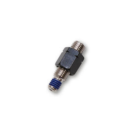 Black HIGHSIDER mirror adapter, M10x1.25 to M8x1.25 left thread, used for motorcycle mirror mounts or brackets.