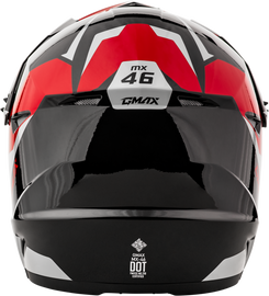 GMAX Youth MX 46Y Cyclus helmet in black and red, featuring a sturdy design and ventilation for young motocross riders.
