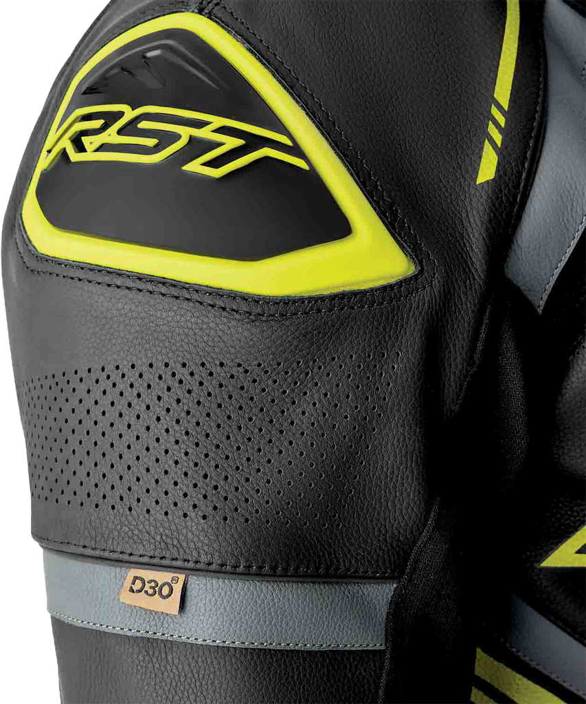 S1 D3o Suit Blk/Gry/Flo Yel Leather 3x