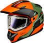 Gm 11s Ronin Snow Helmet W/ Elec Shld Orange/Green/Black S