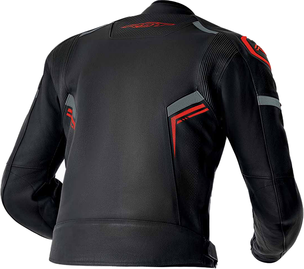 S1 D3o Leather Jacket Blk/Gry/Red Lg