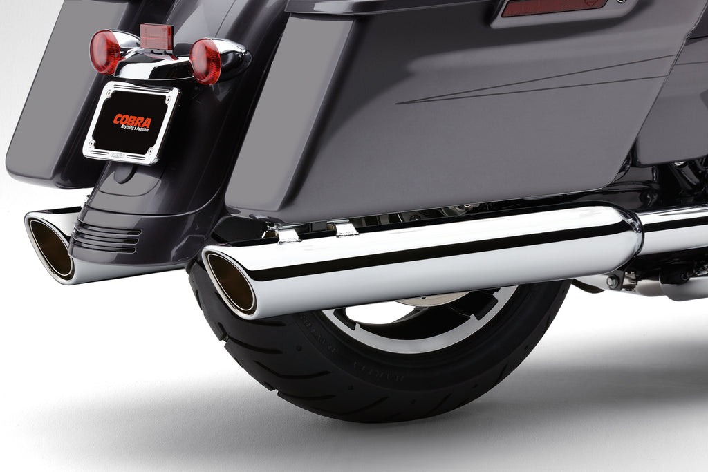 909 Twins 4" Slip Ons Chrome Flh/Flt 17 25