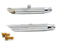 Load image into Gallery viewer, Wyatt Gatling Chrome Slash Slip-On Muffler Set