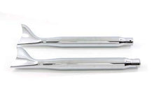 Load image into Gallery viewer, Chrome Tapered Fishtail Muffler Set 27 inch