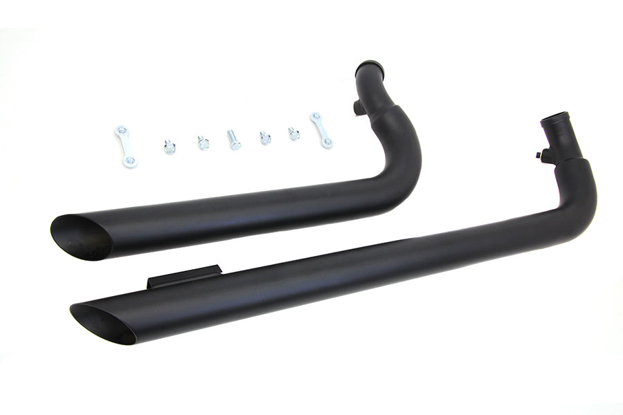 Wyatt Gatling Exhaust Drag Pipe Set Slash Cut Black