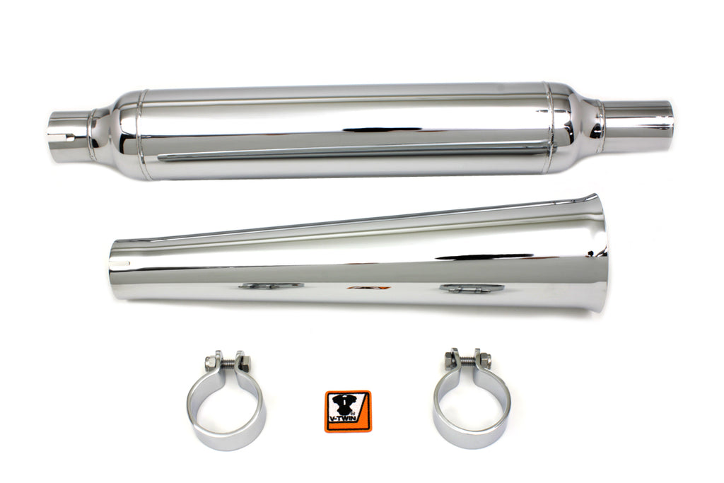 Chrome Muffler with Megaphone Tip
