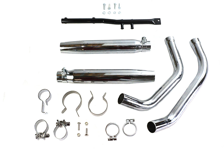Tapered Muffler Exhaust Kit Chrome