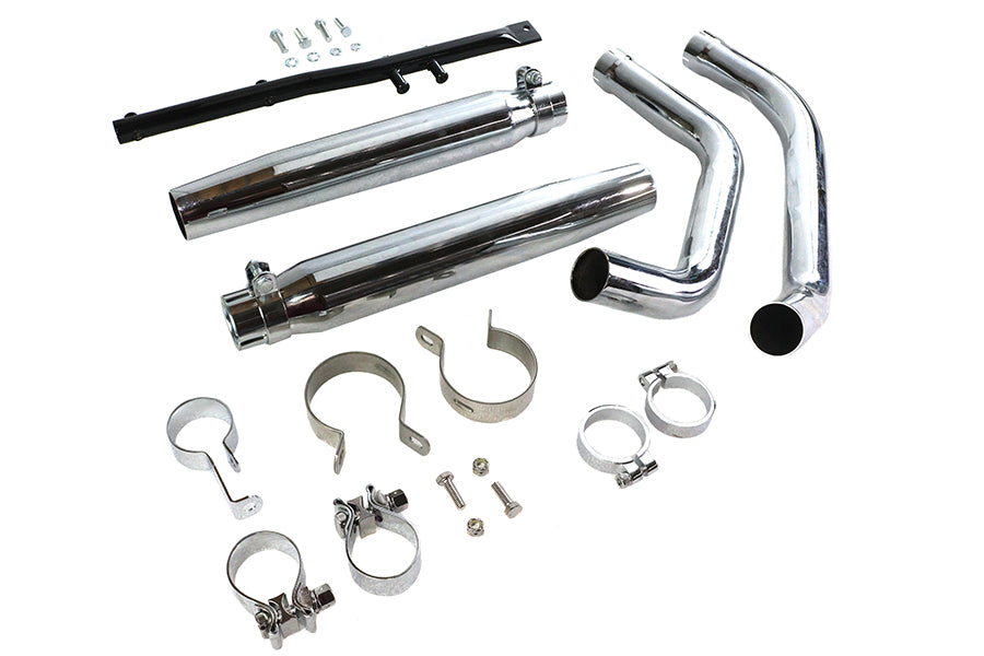Tapered Muffler Exhaust Kit Chrome