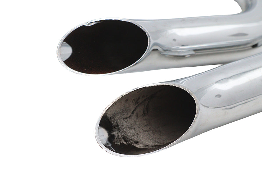 Stacked Short Goose Style Drag Pipe Set Chrome