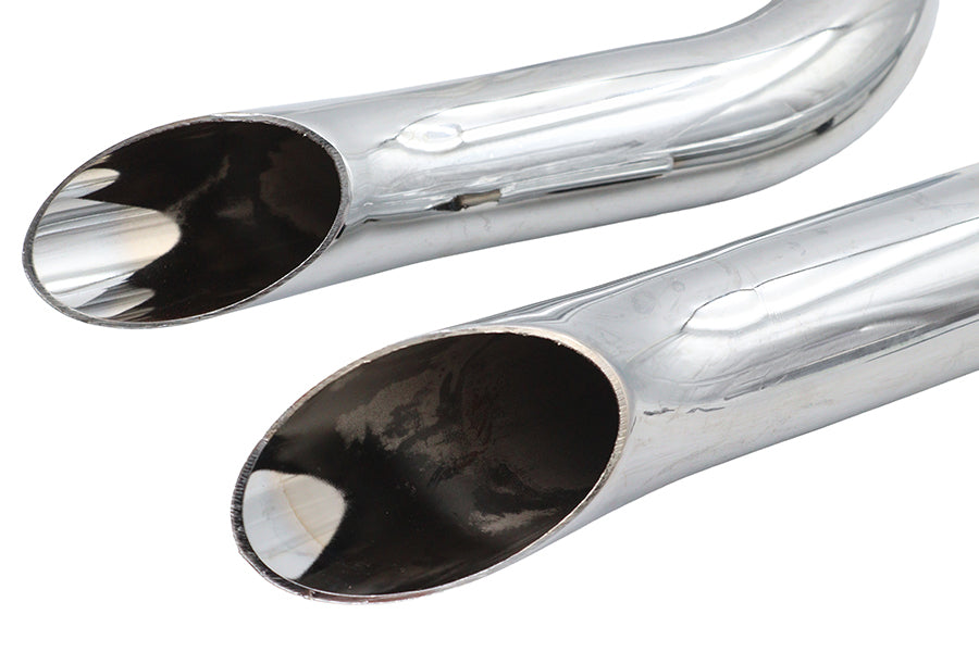 Stacked Short Goose Style Drag Pipe Set Chrome