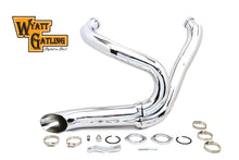 Load image into Gallery viewer, Chrome Wyatt Gatling 2 into 1 Exhaust Pipe Header Kit