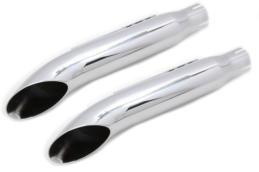 16 inch Turn Out Muffler Set Chrome