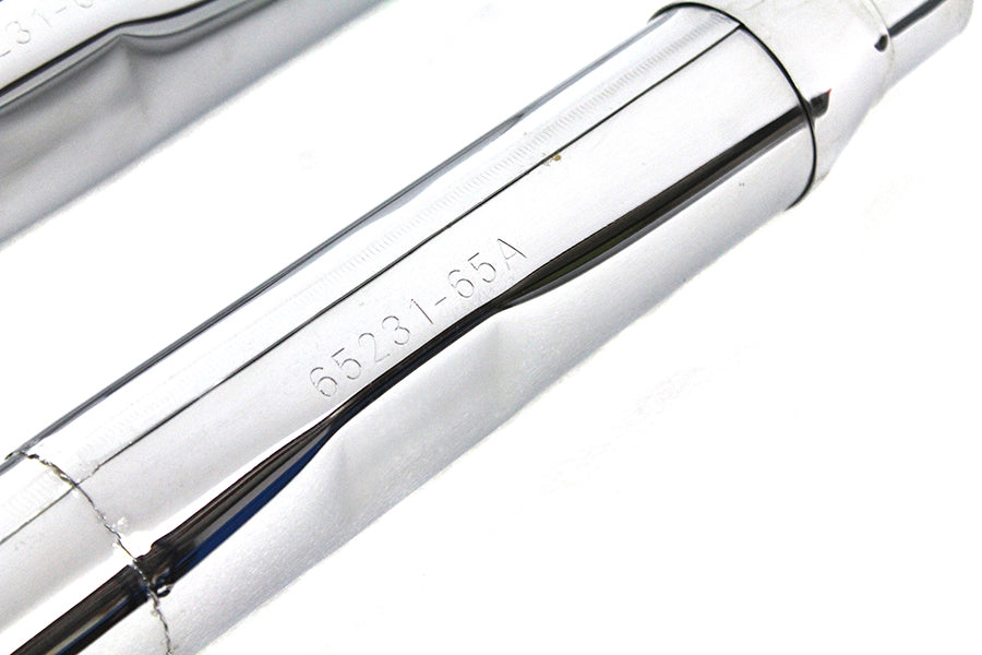 Replica Tapered Muffler Embossed Chrome
