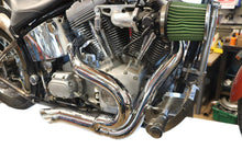 Load image into Gallery viewer, Chrome Wyatt Gatling 2 into 1 Exhaust Pipe Header Kit
