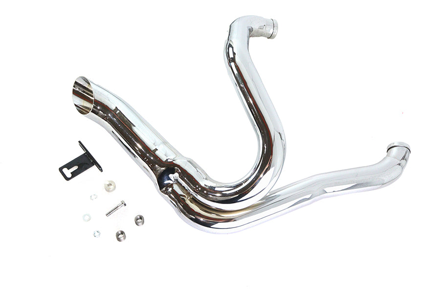 Chrome Wyatt Gatling 2 into 1 Exhaust Pipe Header Kit