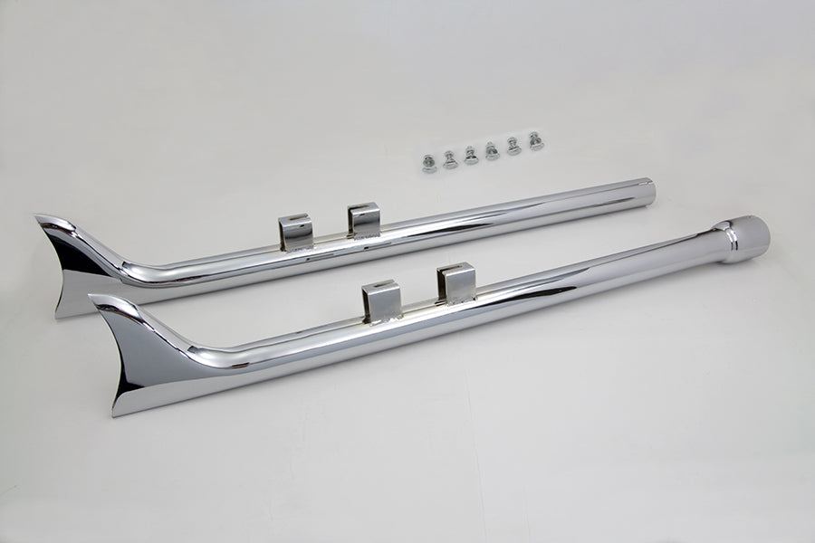 M8 36 inch Straight Fishtail Exhaust Extension Set Chrome