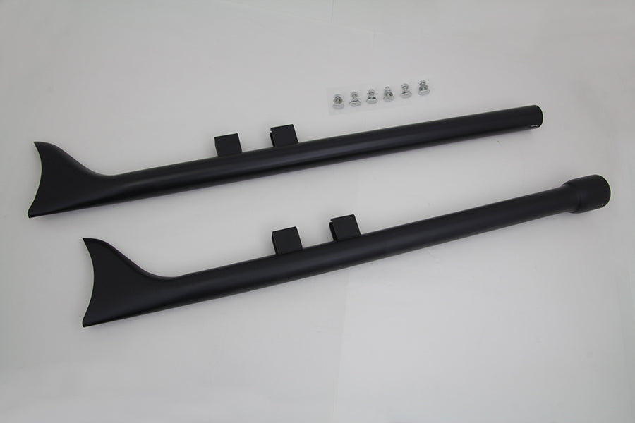M8 36 inch Straight Fishtail Exhaust Extension Set Black