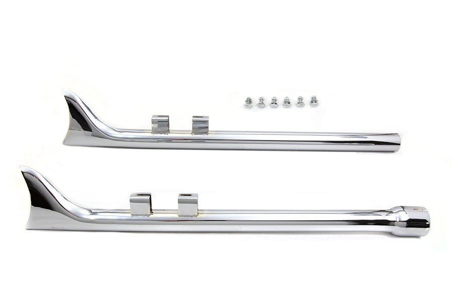 M8 33 inch Straight Fishtail Exhaust Extension Set Chrome