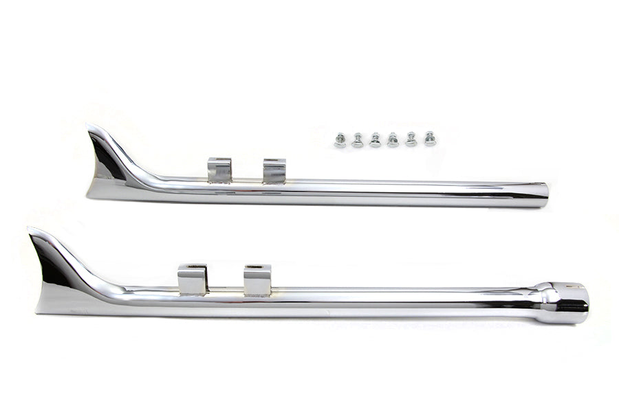 M8 33 inch Straight Fishtail Exhaust Extension Set Chrome