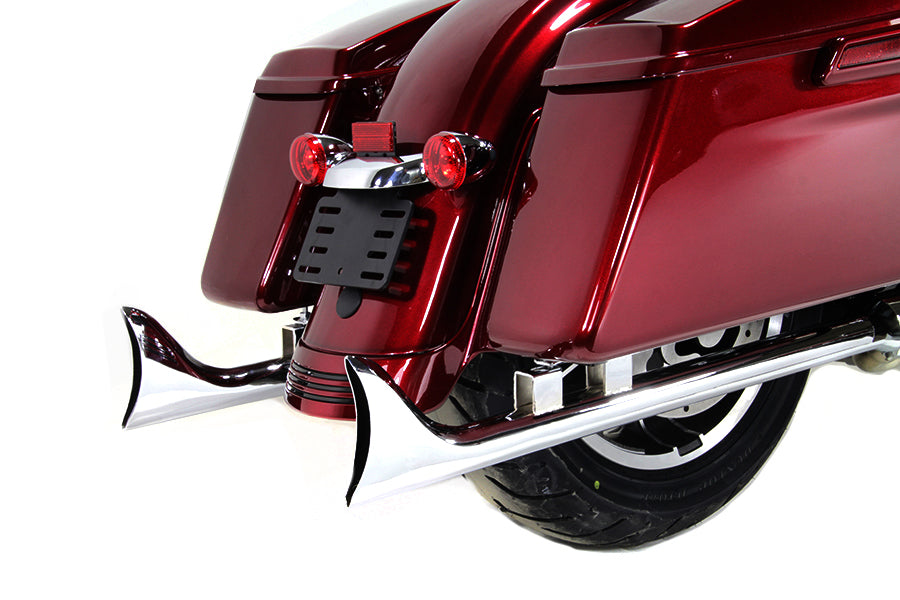 M8 33 inch Straight Fishtail Exhaust Extension Set Chrome