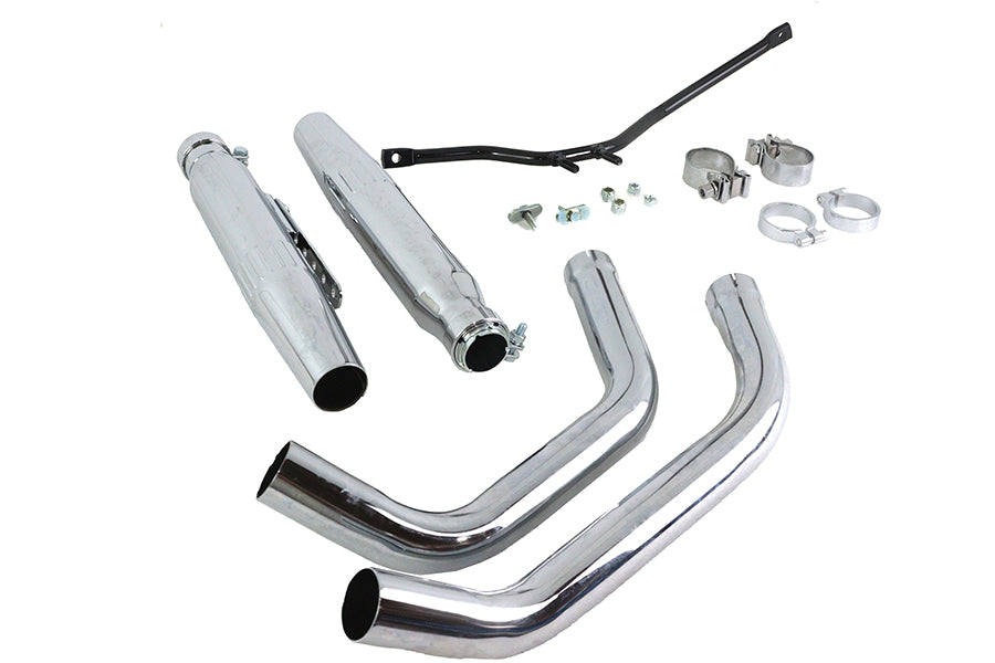Tapered Muffler Exhaust Kit Chrome Dual Type