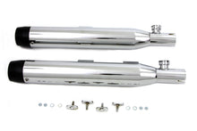 Load image into Gallery viewer, Chrome Slip On Muffler Set With Black Tips