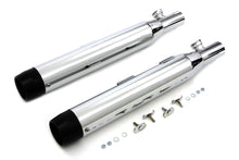 Load image into Gallery viewer, Chrome Slip On Muffler Set With Black Tips