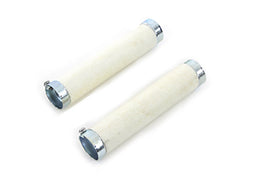 V-Twin 1-3/4 inch exhaust pipe baffle set shown in the image, designed for motorcycle exhaust systems.