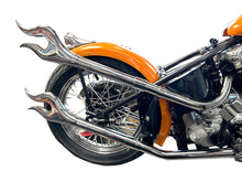Load image into Gallery viewer, 31 inch Straight Flame Exhaust Pipe Extension Set Chrome
