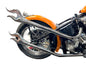 31 inch Straight Flame Exhaust Pipe Extension Set Chrome
