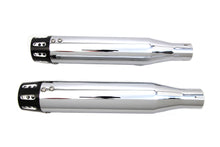 Load image into Gallery viewer, Chrome Tapered Revolver Tip Muffler Set
