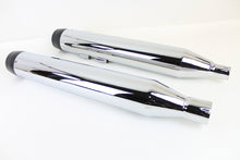 Load image into Gallery viewer, 32 inch Chrome Muffler Set with Black Tapered End Tips