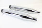 32 inch Chrome Muffler Set with Black Tapered End Tips