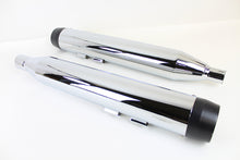 Load image into Gallery viewer, 32 inch Chrome Muffler Set with Black Tapered End Tips