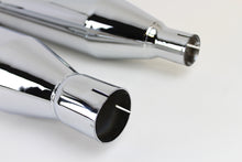 Load image into Gallery viewer, 32 inch Chrome Muffler Set with Black Tapered End Tips