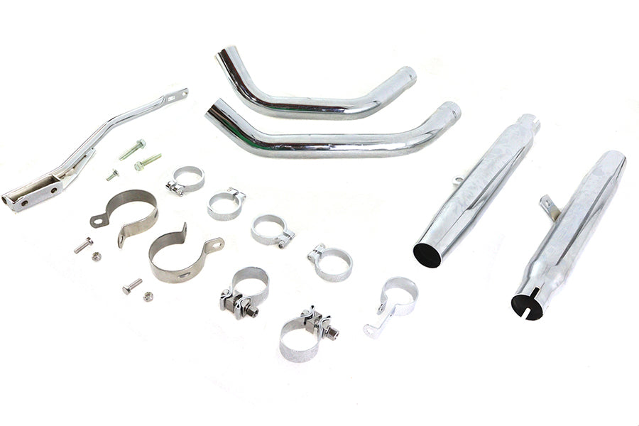 Tapered Muffler Exhaust Kit Chrome