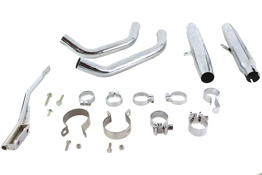 Tapered Muffler Exhaust Kit Chrome