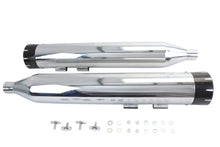 Load image into Gallery viewer, Wyatt Gatling Muffler Set Chrome with Black Dagger Tips