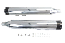 Load image into Gallery viewer, Wyatt Gatling Muffler Set Chrome with Black Dagger Tips