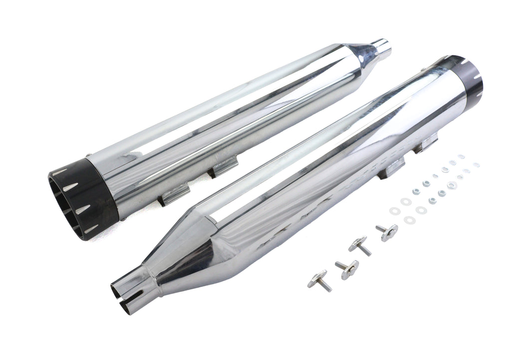 Wyatt Gatling Muffler Set Chrome with Black Dagger Tips