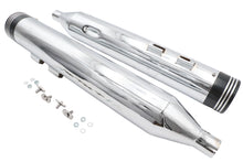 Load image into Gallery viewer, Wyatt Gatling Muffler Set Chrome with Black Saturn Tips