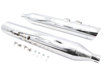 Load image into Gallery viewer, Wyatt Gatling Muffler Set Chrome with Chrome Slash Up Tips